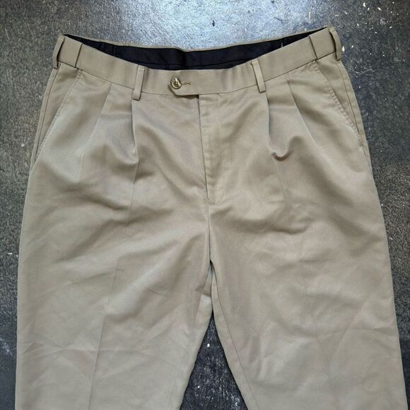 Savane Men’s Pleated Front Pants Size 38x33 100% Polyester Pants Business Casual - Picture 11 of 11